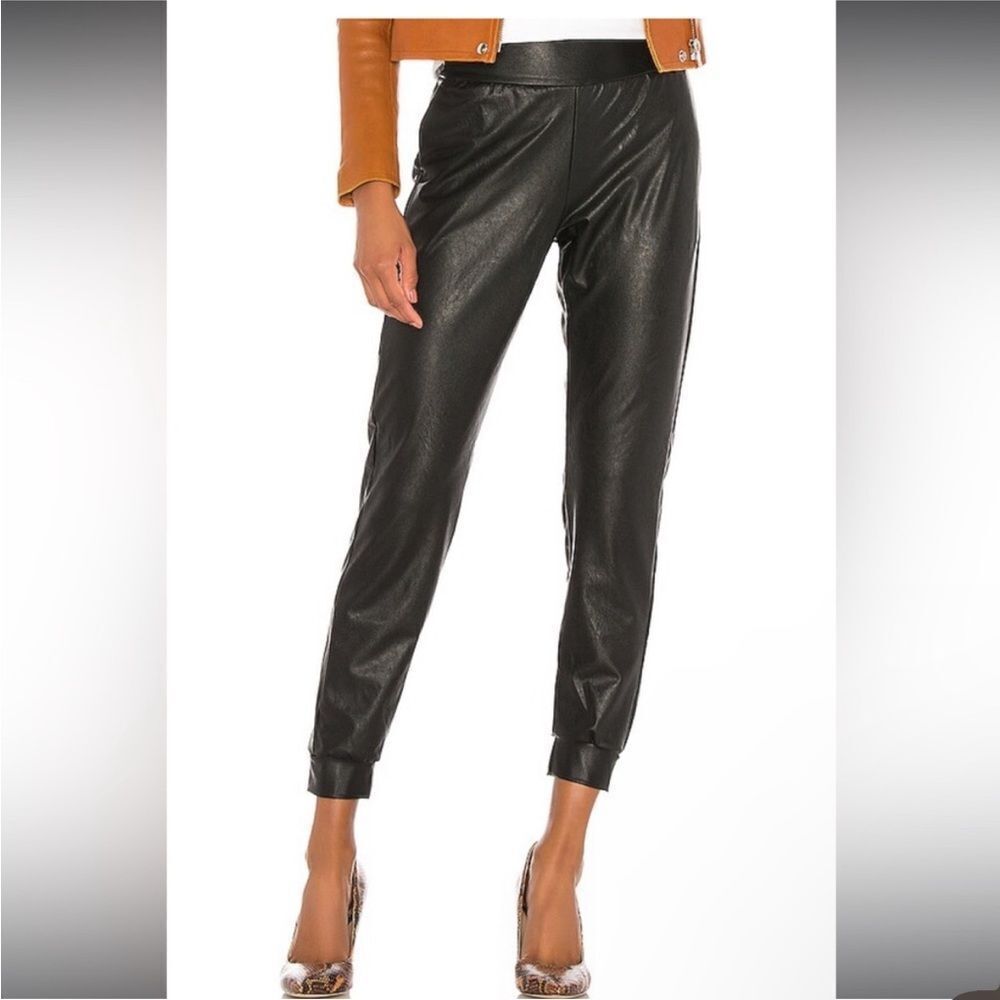 COMMANDO | Black Vegan Faux Leather Jogger Pants Women’s Size X-Small